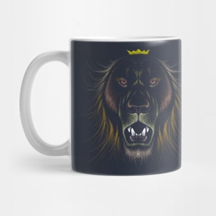 lion head face illustration Mug